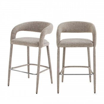 Romy - Lot de 2 chaises de bar en tissu H75cm