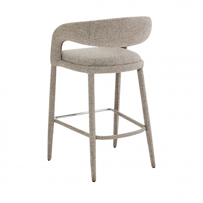 Romy - Lot de 2 chaises de bar en tissu H75cm