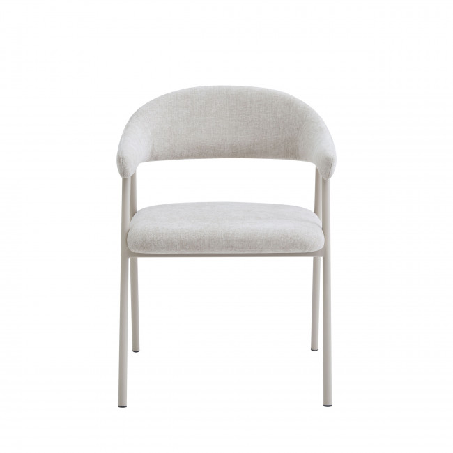 Leon - Lot de 2 fauteuils de table en tissu et métal