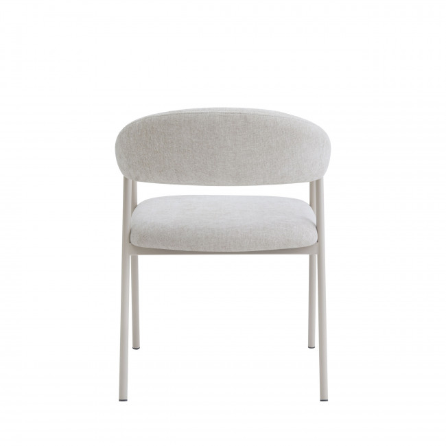 Leon - Lot de 2 fauteuils de table en tissu et métal