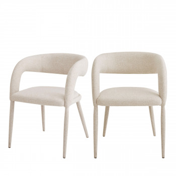 Romy - Lot de 2 fauteuils de table en tissu