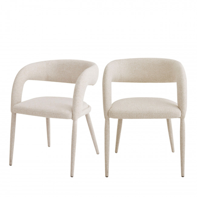 Romy - Lot de 2 fauteuils de table en tissu