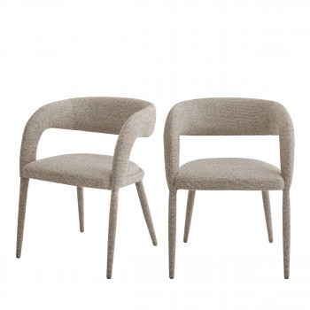 Romy - Lot de 2 fauteuils de table en tissu