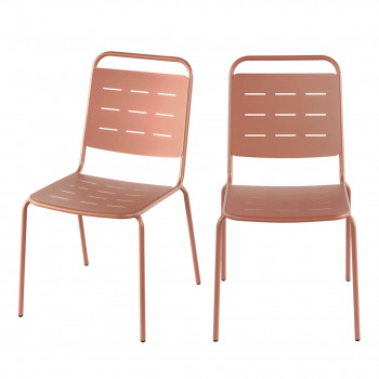 Aria - Lot de 4 chaises de jardin en métal