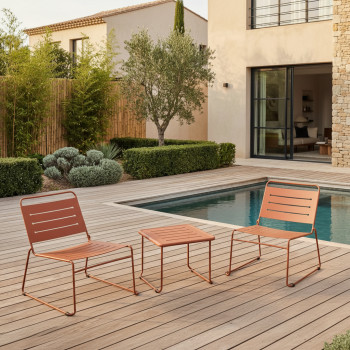 Solena - Salon de jardin 2 personnes en acier traité