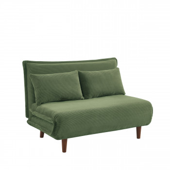 Nella - Canapé convertible 2 places en velours côtelé