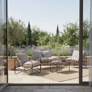 Zeno - Salon de jardin 4 places en acier traité