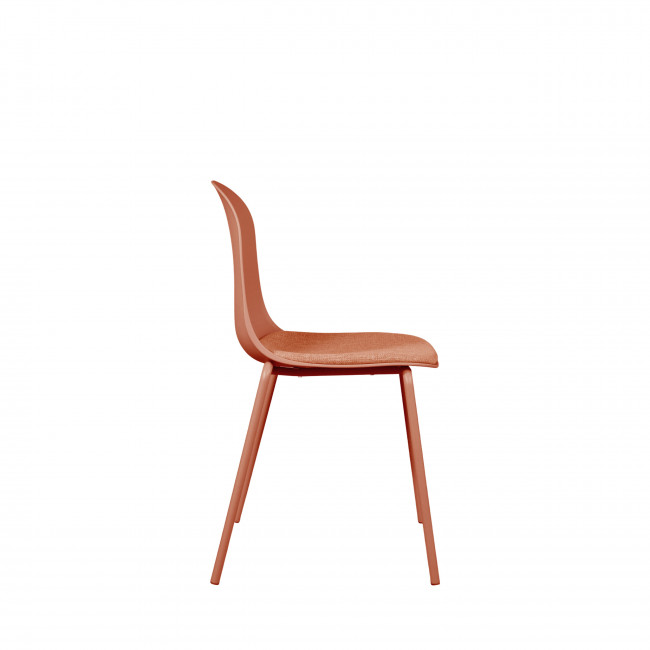 Linda - Lot de 2 chaises en tissu et métal pieds terracotta