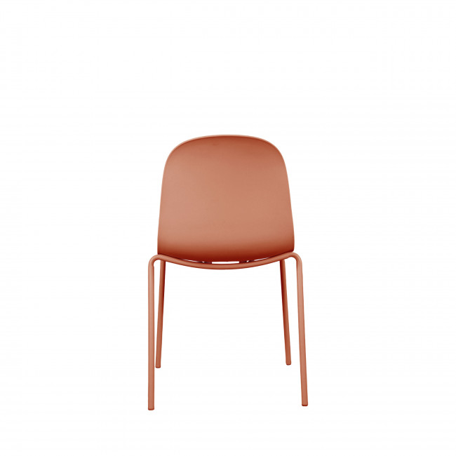 Linda - Lot de 2 chaises en tissu et métal pieds terracotta