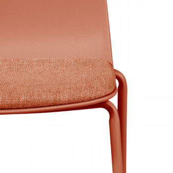 Linda - Lot de 2 chaises en tissu et métal pieds terracotta