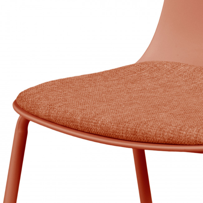 Linda - Lot de 2 chaises en tissu et métal pieds terracotta