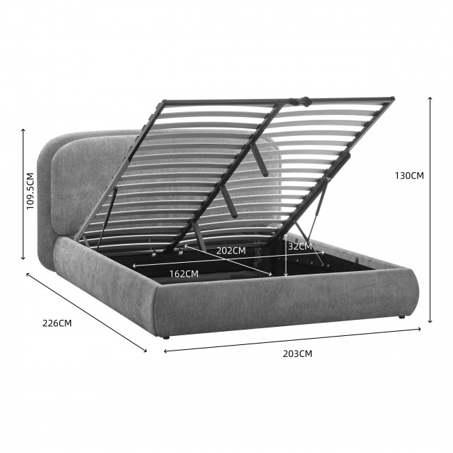 Claudie - Lit coffre en tissu 160x200cm