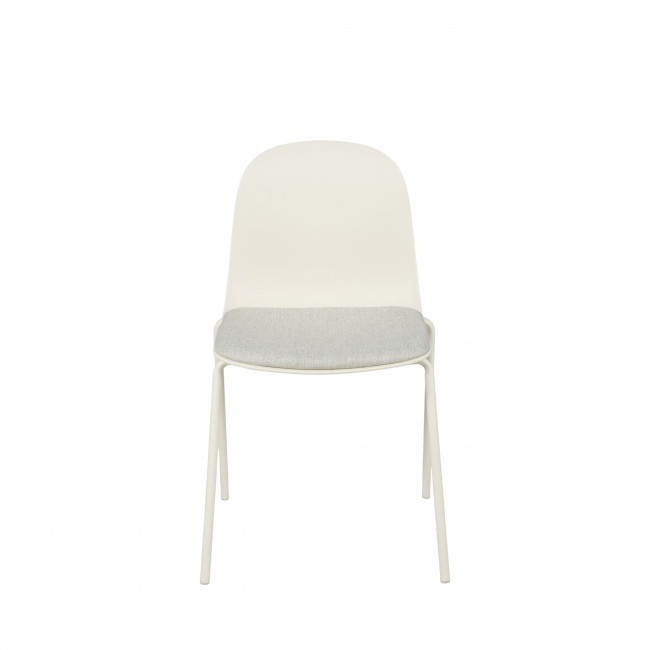 Linda - Lot de 2 chaises en tissu et métal pieds beiges