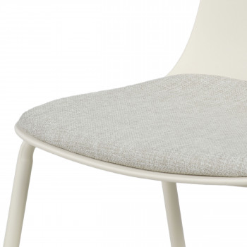 Linda - Lot de 2 chaises en tissu et métal pieds beiges