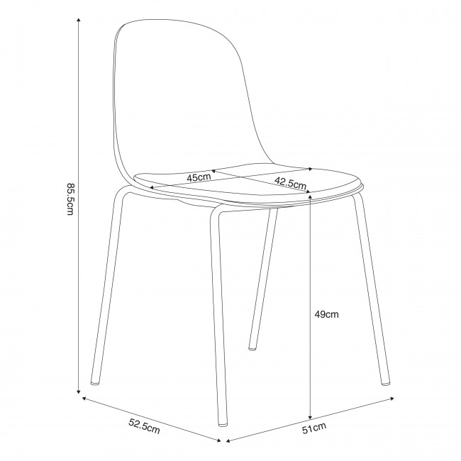 Linda - Lot de 2 chaises en tissu et métal pieds beiges