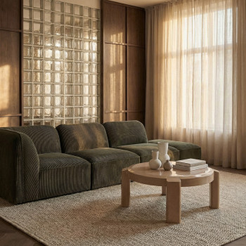 Lori - Table basse ronde en bois laqué ø87,5cm