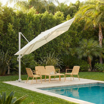 Veya - Parasol carré déporté en aluminium 3x3m	