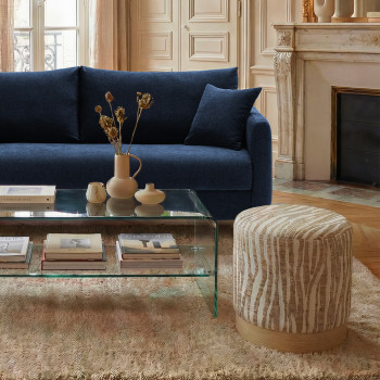 Wild - Pouf rond en tissu imprimé animal ø40cm