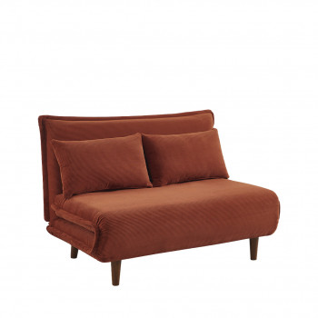 Nella - Canapé convertible 2 places en velours côtelé