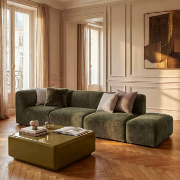 Noor - Pouf pour canapé modulable en velours côtelé 