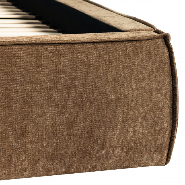 Liberia - Lit coffre en tissu chenille 140x190cm