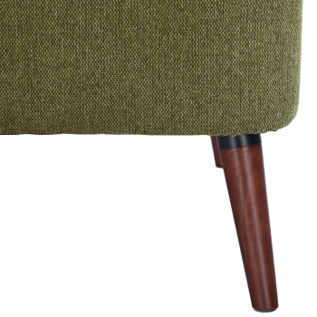 Brooks - Fauteuil rétro en tissu pieds bois foncé