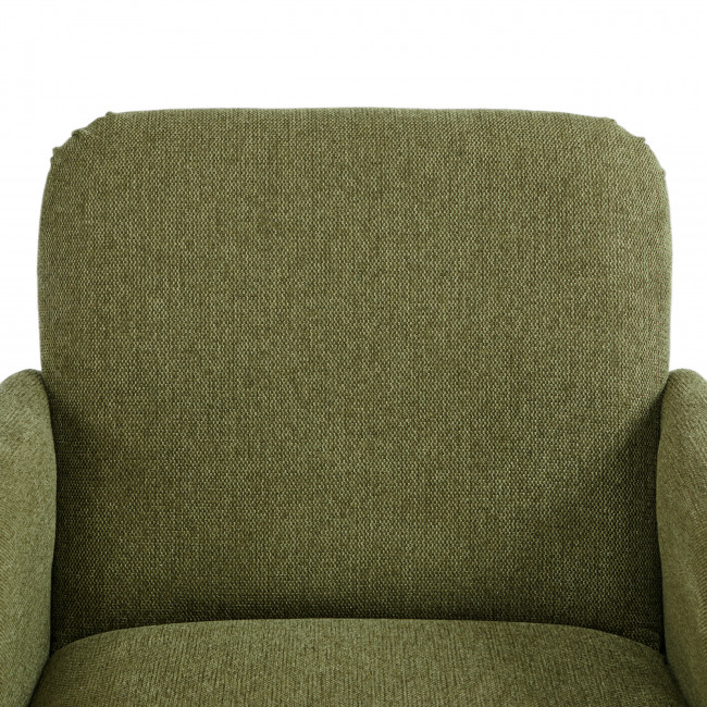 Brooks - Fauteuil rétro en tissu pieds bois foncé