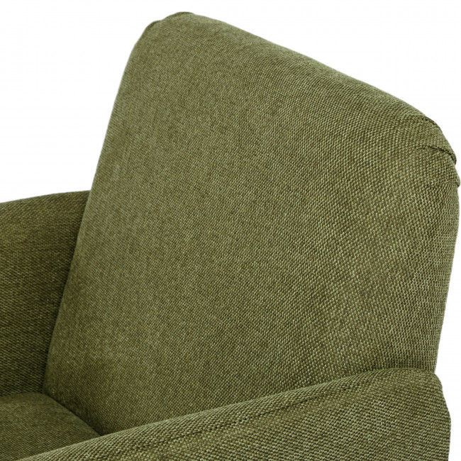 Brooks - Fauteuil rétro en tissu pieds bois foncé