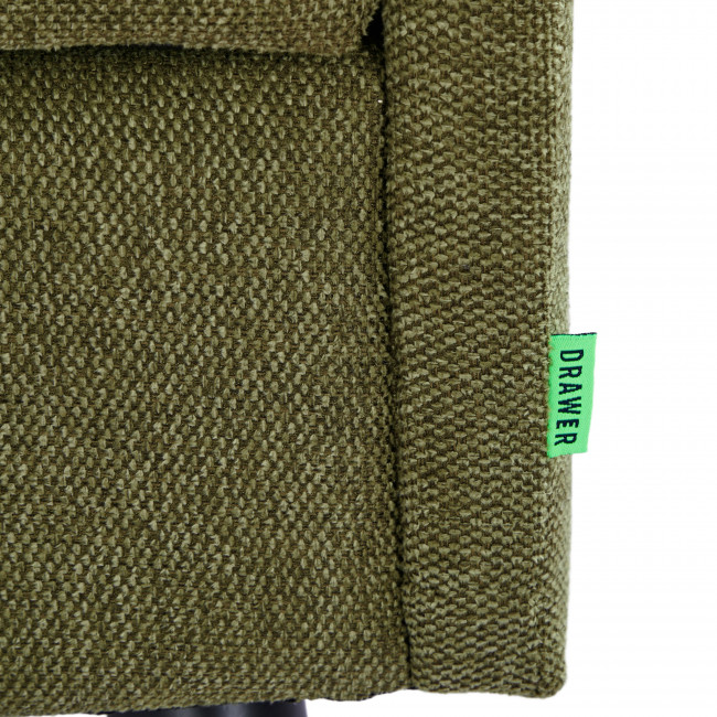 Brooks - Fauteuil rétro en tissu pieds bois foncé