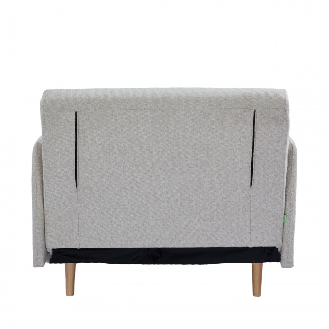 Belushi - Fauteuil convertible en tissu pieds bois clair