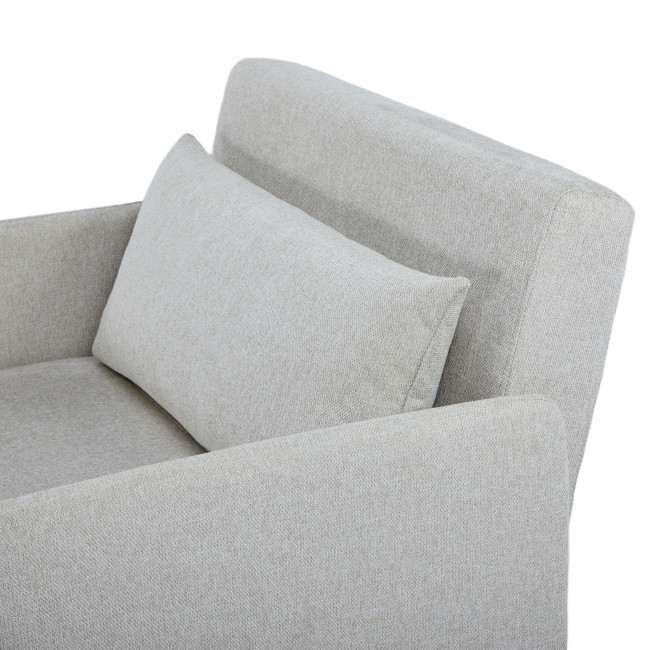 Belushi - Fauteuil convertible en tissu pieds bois clair