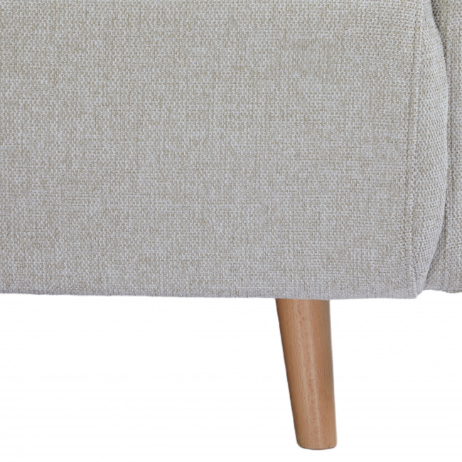 Belushi - Fauteuil convertible en tissu pieds bois clair