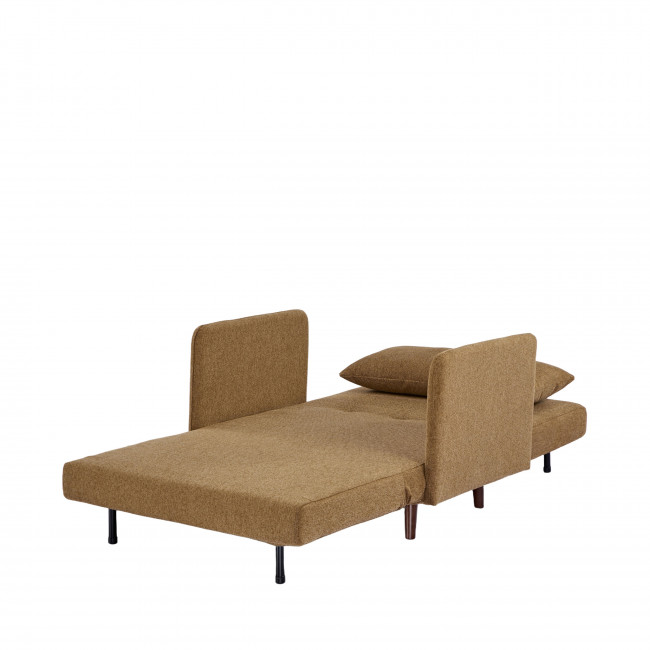 Belushi - Fauteuil convertible en tissu pieds bois foncé