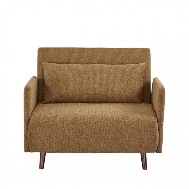 Belushi - Fauteuil convertible en tissu pieds bois foncé
