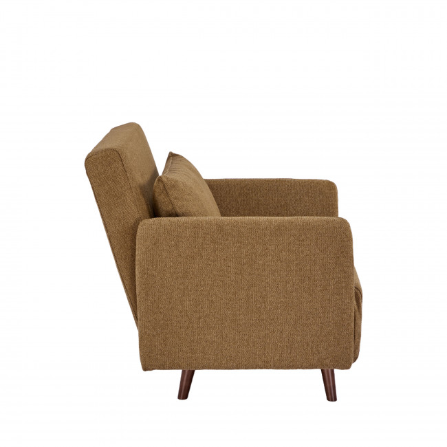 Belushi - Fauteuil convertible en tissu pieds bois foncé