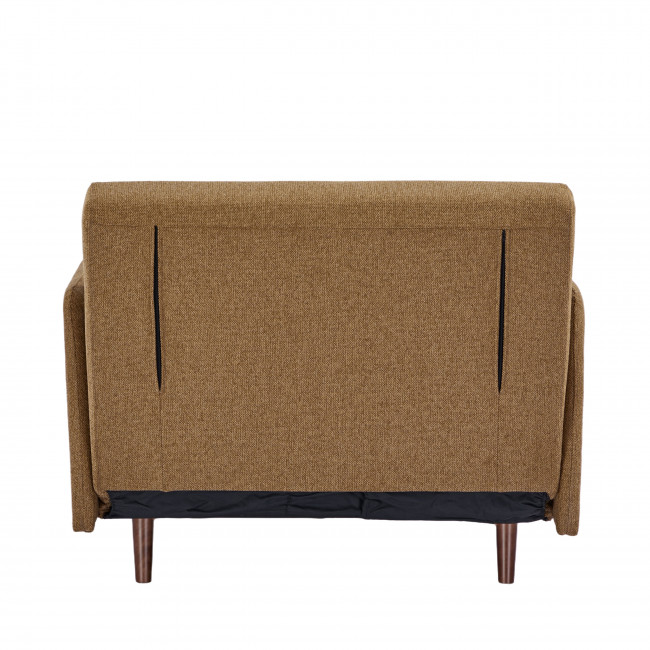 Belushi - Fauteuil convertible en tissu pieds bois foncé