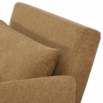 Belushi - Fauteuil convertible en tissu pieds bois foncé