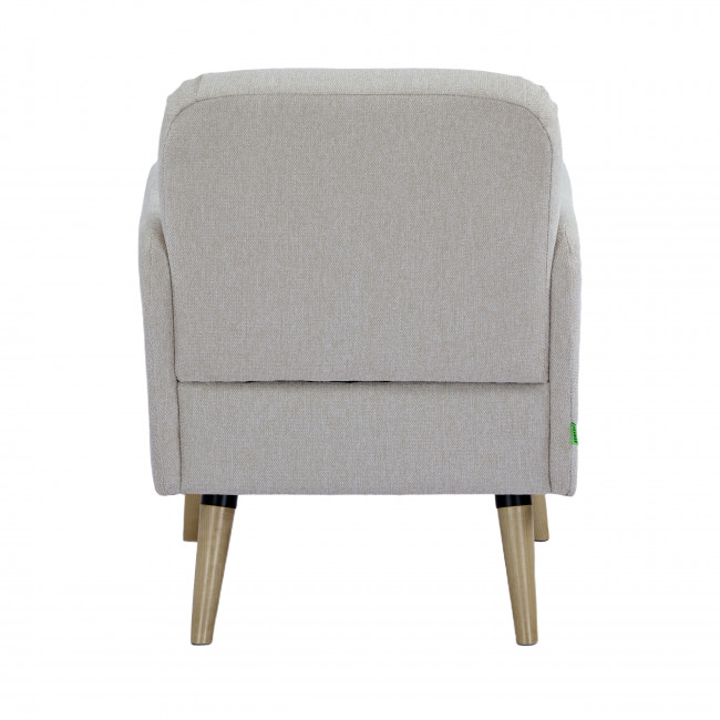 Brooks - Fauteuil rétro en tissu pieds bois clair