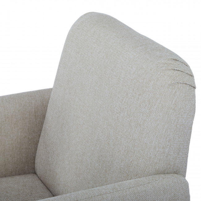 Brooks - Fauteuil rétro en tissu pieds bois clair