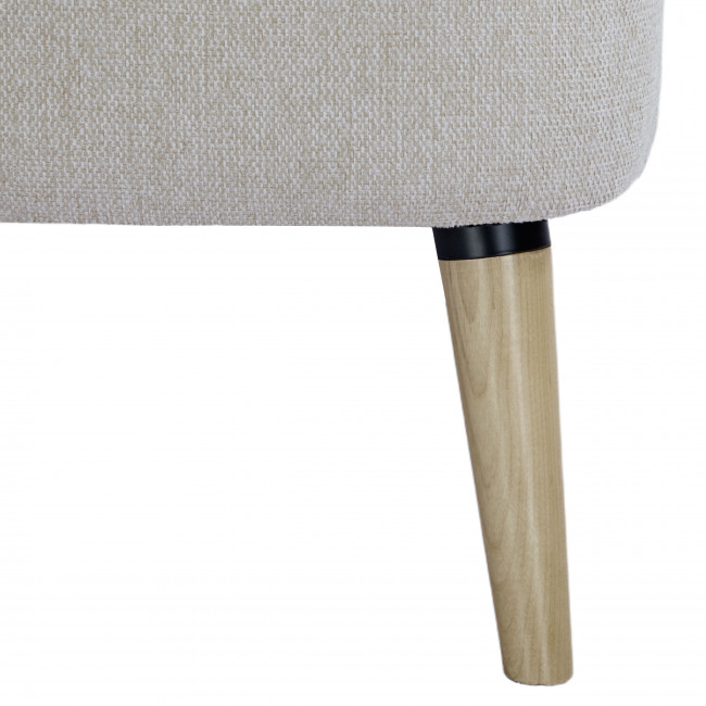 Brooks - Fauteuil rétro en tissu pieds bois clair