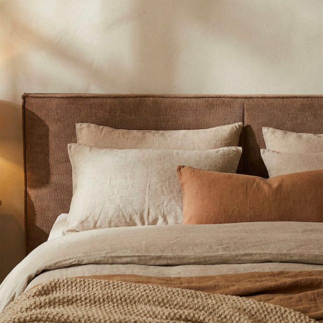 Liberia - Lit coffre en tissu chenille 140x190cm