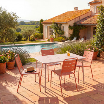 Aria - Lot de 4 chaises de jardin en métal
