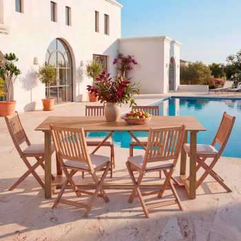 Ava - Table à manger de jardin 6 personnes en bois