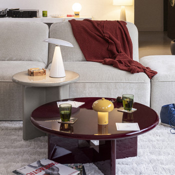 Paloma - Table basse ronde en bois laqué ø80cm