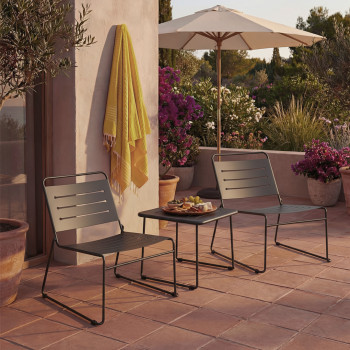 Solena - Salon de jardin 2 personnes en acier traité