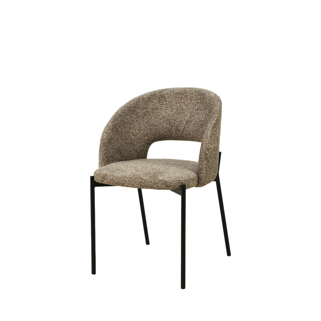 Soren - Lot de 2 chaises en tissu et métal