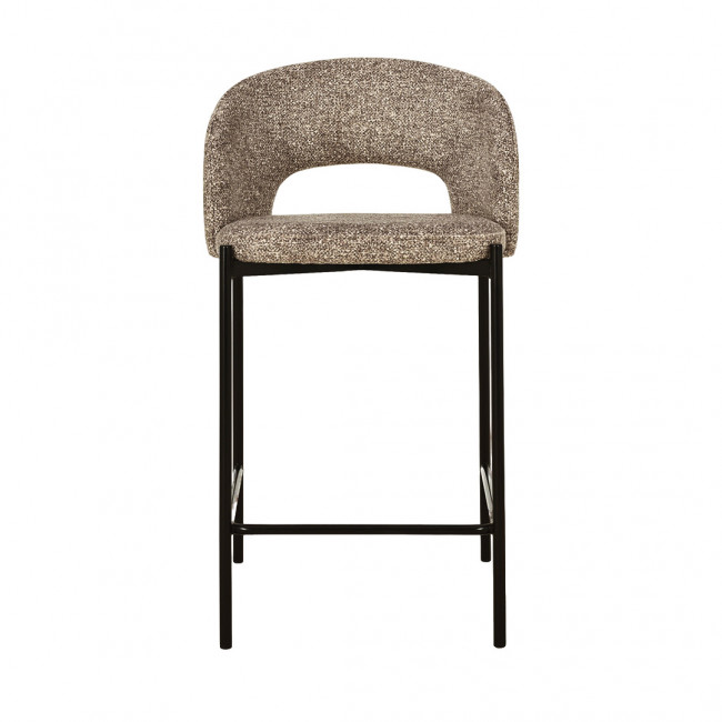 Soren - Lot de 2 chaises de bar en tissu et métal H65cm