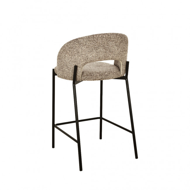 Soren - Lot de 2 chaises de bar en tissu et métal H65cm