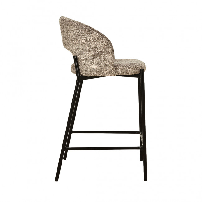 Soren - Lot de 2 chaises de bar en tissu et métal H65cm