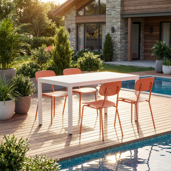 Orka - Ensemble table et chaises 4 personnes en métal